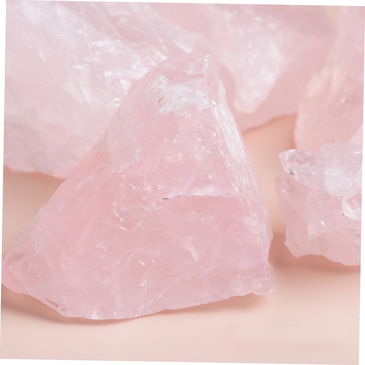 NOLITOY 5pcs Rose Quartz Rough Stone Crystal Office Decor Crystal Healing Stones Gemstone Healing Crystals Quartz Irregular Crystal Stones Large Healing Crystals Natural Brazil Pink