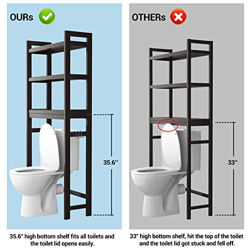 Homykic Over The Toilet Storage, Bamboo 3Tier OverTheToilet Space