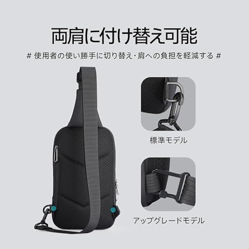 Muzee ボディバッグ 超絶にコンパクト 小型 斜め掛けバッグ メンズ ショルダーバッグ 軽量撥水 春と夏多機能レジャーバックパック 最低限のバック用 通勤 通学 の商品画像 2