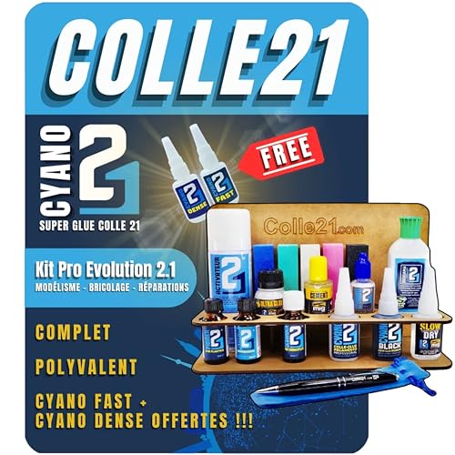 Colle21 multi-usage kit pro evolution super glue forte tous matériaux - 2