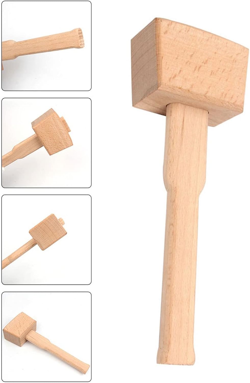 INLIMA Hammer Mallet Wood Hammer Toolice Wooden Cocktail Bar Crusher Diy Crafts Sewing Carving Carpenter Tapping Woodworking Beechwood