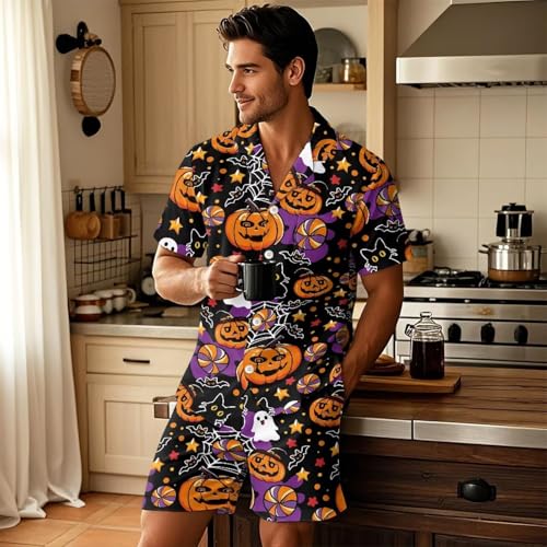 AFPANQZ Mens Sleepwear Set - Moisture-Wicking Pajamas for Night Sweats, Casual Loungewear with Pockets3