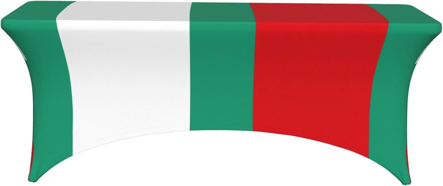 Bulgarian Flag Print Table Cover Rectangular Tablecloth for 6-Foot Tables for Wedding Banquets Outdoor