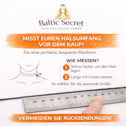 Bernsteinkette - Handgefertigte echt Bernstein Kette für Damen, Herren & die ganze Familie - Natur Ostsee Schmuck, Edelstein Halskette Damen Geschenkidee, Glücksbringer (ZITRONE + HONIG, 29 CM)