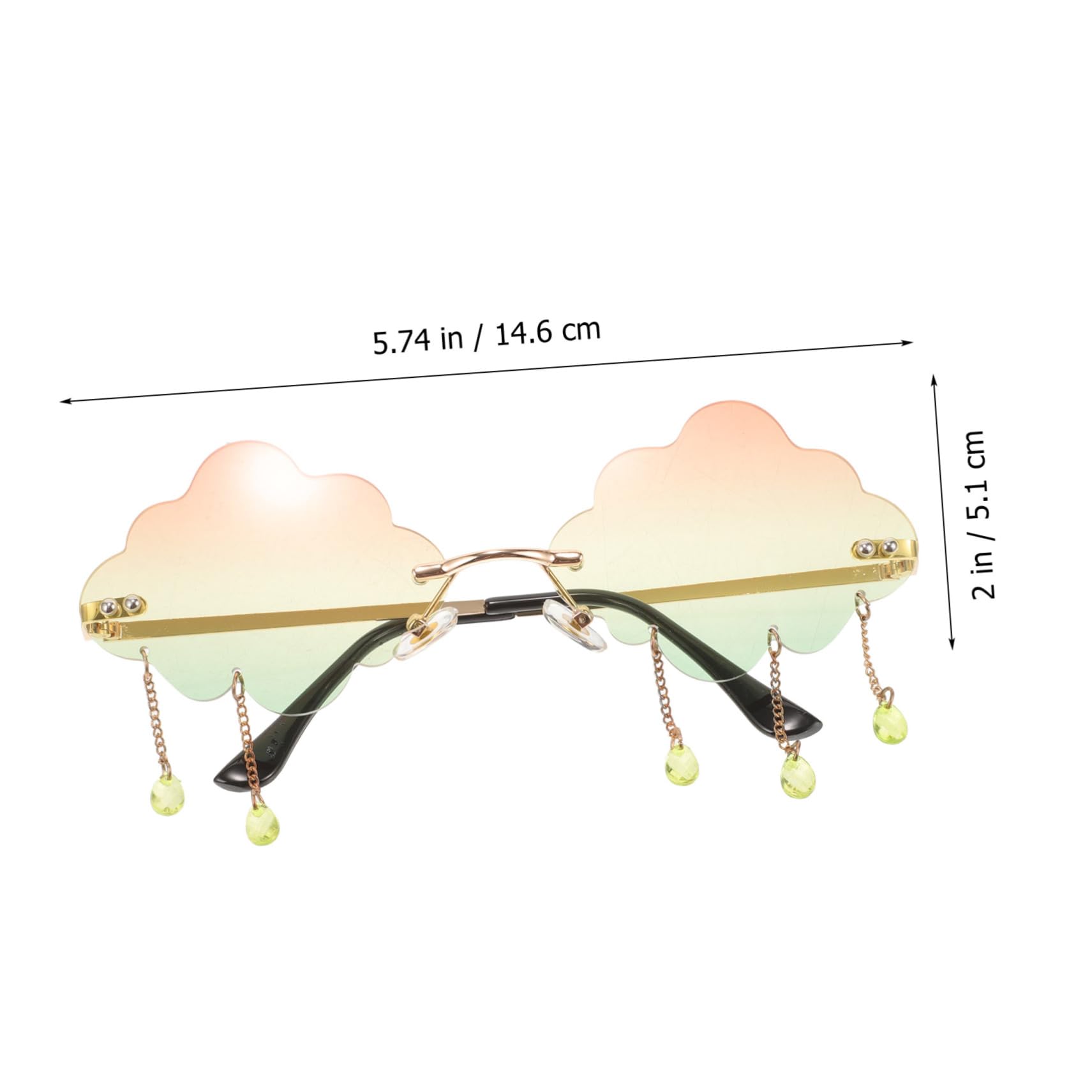 NOLITOY Unique Cloud Rimless Sunglasses Women's Stylish Sunglasses Polarized Fun Glasses