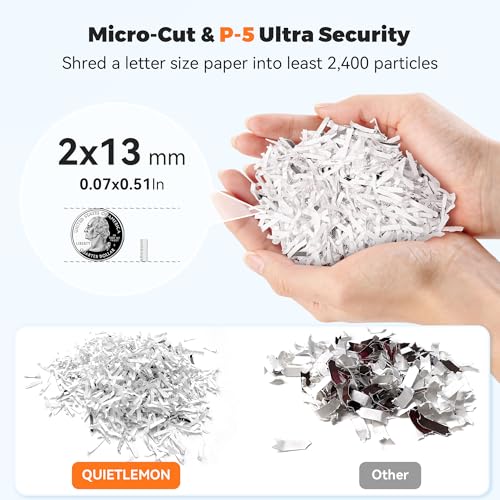 Image of 250-Sheet Paper Shredder Auto Feed, Commercial Shredders Heavy Duty, 60 Min Non-Stop, P-5 Ultra Security Shredder for Home Office, Micro Cut with Wheels, 8.72 Gal Bin, <60 dB(OL380)