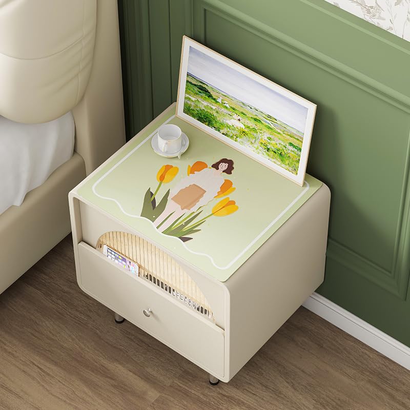 Funda Lavadora Flores Verdes Cubierta Para Lavadora Funda Universal Para Lavadora,Antideslizante Fundas Para Lavadoras,Para Mesita De Noche, Baños, Cocina,Frigorífico40*60Cm