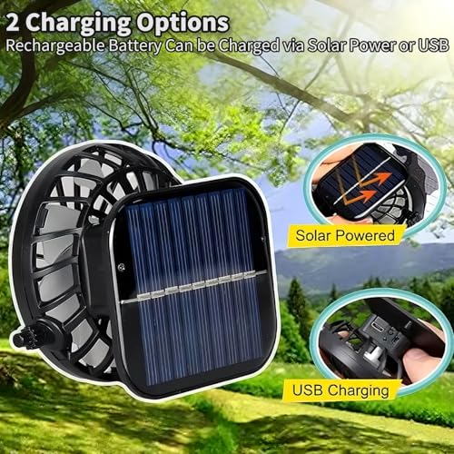 Solar Fan Hat for Kids, Wide Brim Beach Hat with Fans Solar Power Waterproof Summer Hat for Children Hiking, Camping2