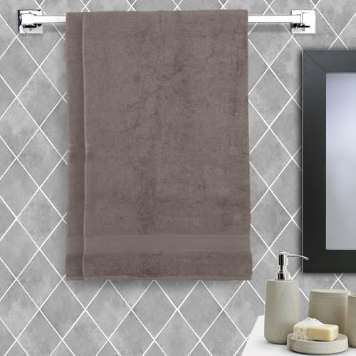 Image of Arvind 100% Cotton Towels for Bath | Towels for Bath Large Size | 500 GSM Bath Towel - Soft & Absorbent | 2 Piece Bath Towel for Men /Women | Urban Comfort | 70 cm x 140 cm - Dark Grey