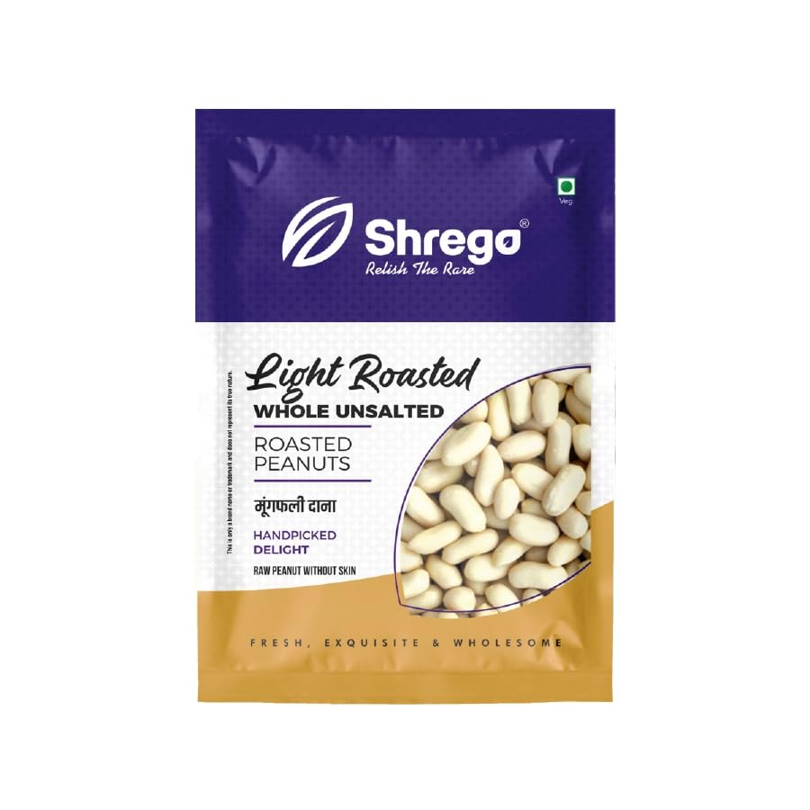 Image of Shrego Peanut Plus Light Roasted Whole Peanut Unsalted 360g (Vacuum Packed) (Pack of 3)