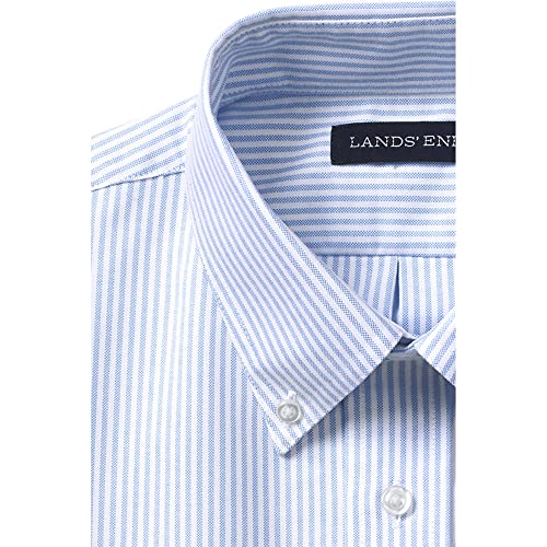 Lands' End School Uniform Boys Long Sleeve Stripe Oxford Dress Shirt 12 Blue Stripe #TOP2