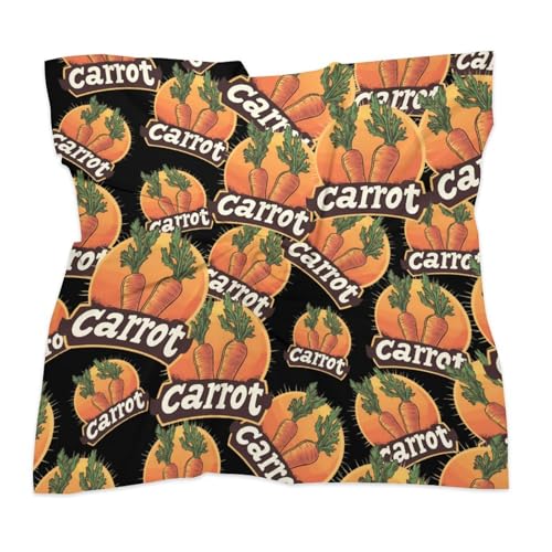 Sunset Vintage Carrot Womens Kerchief Silk Hair Bandanas Scarf Square Satin Head Scarves3