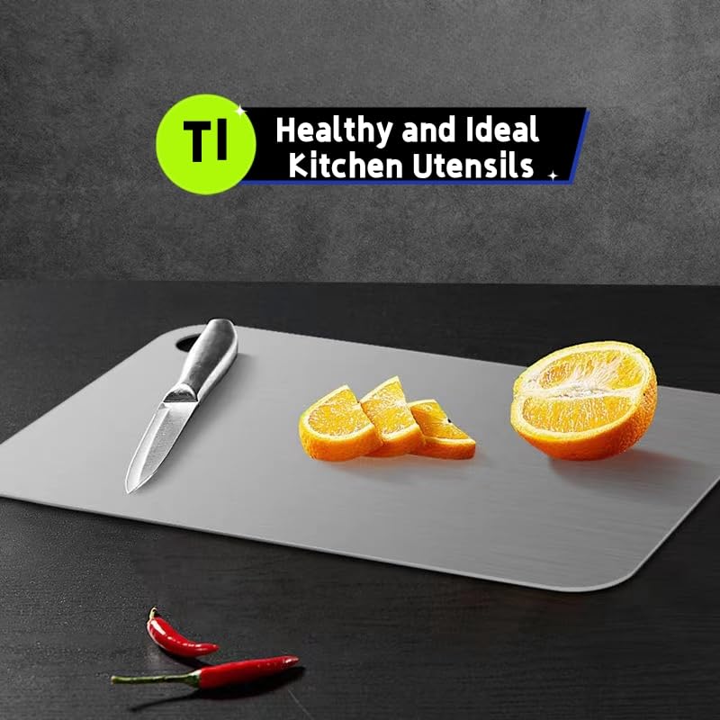 Tagliere in puro titanio, atossico, di grado medico, facile da pulire, preserva l'affilatura e la salute del coltello, ideale per cucina, campeggio e altro (M