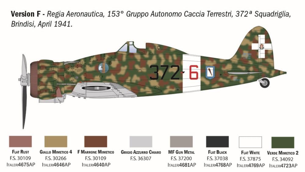 Italeri 2516 Macchi MC.200 Saetta, scala 1:32, Plastic Model Kit/Modello in plastica da montare