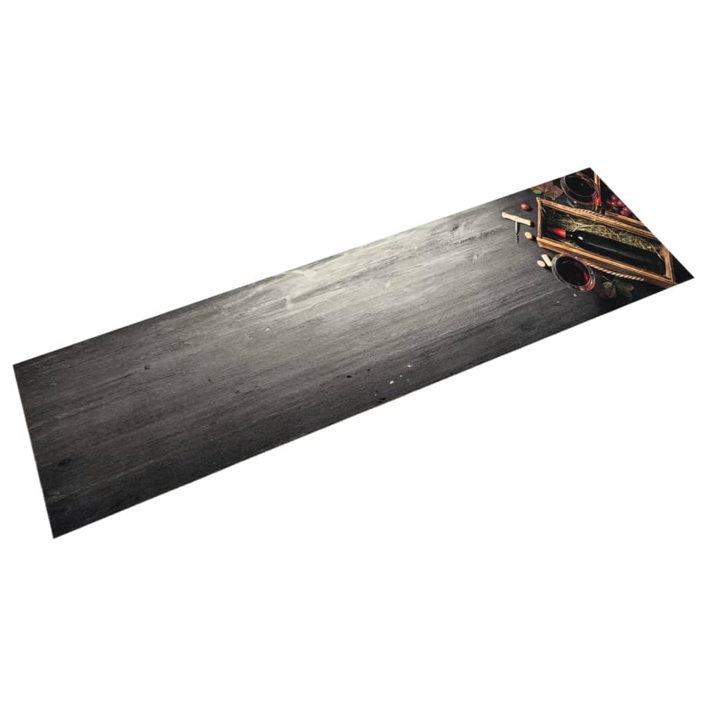 Tapis de couloir motif bouteille de vin pour la cuisine