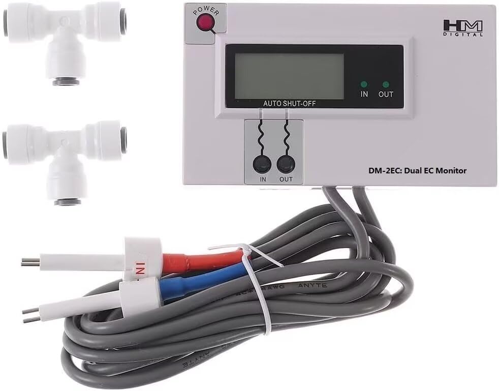 HM Digital DM-2EC-25A Testing Electrical Conductivity Inline Dual EC Monitor Meter for Water