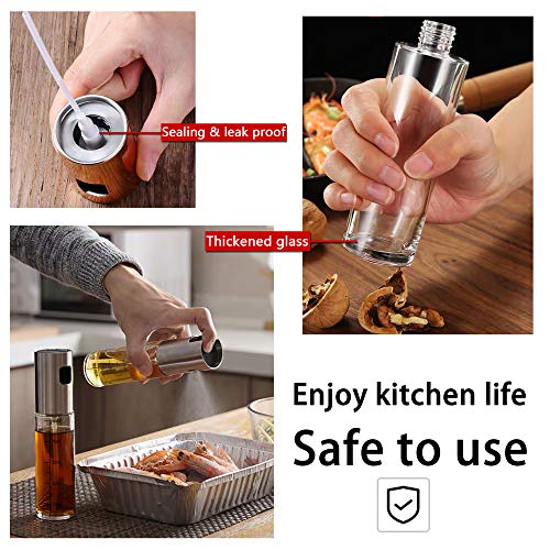 Alinice Olive Oil Sprayer Set, 2 Pack Oil Sprayer Mister For Cook Refillable Oil And Vinegar Dispenser Glass Bottle With Measurements For Bbq Baking Roasting Frying Oil Control Diet 100Ml #TOP4