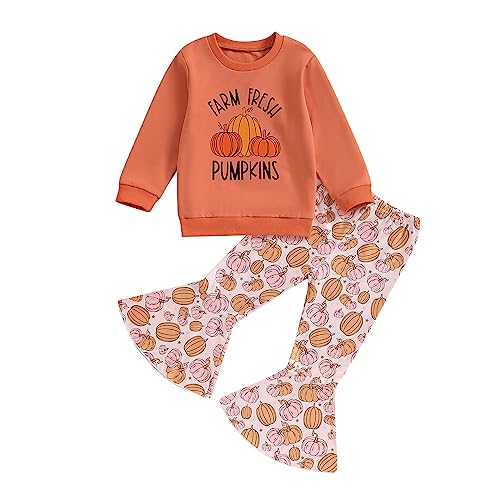 Image of Toddler Baby Girls Football Outfit Crew Neck Long Sleeve Rugby Bow Print Sweatshirt Elastic Waist Pants 2Pcs
