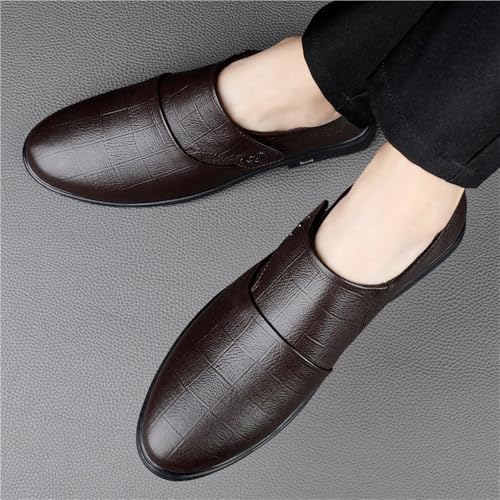 Men Leather Oxford Dress Shoes Breathable Slip On Low Heel Classic Vintage Business Formal Fashion Comfortable2