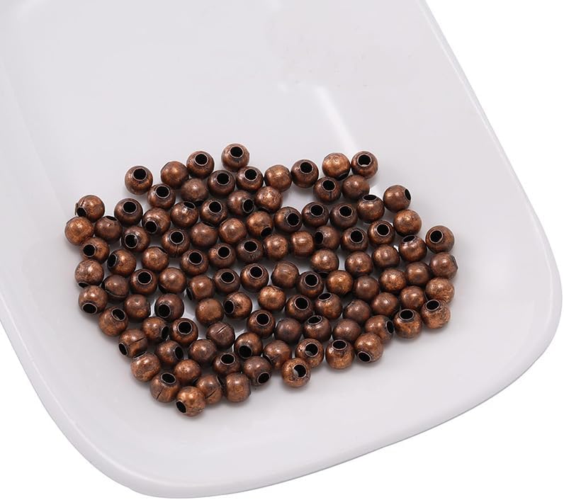 100Pcs 5mm Antique Copper Round Spacer Beads Smooth Ball End Seed Metal Beads for Jewelry Making Findings Accessories Supplie (0.20inch),Beading and Jewelry Making，Beading Supplies - Image 6