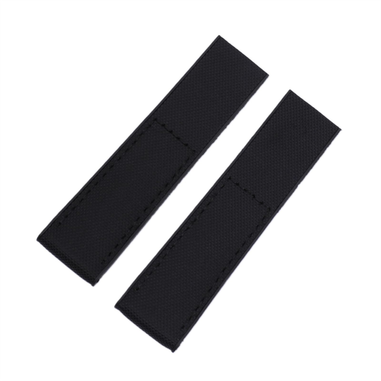 INEOUT Bracelet De Montre En Nylon Bracelet De Montre En Cuir Véritable Compatible Avec Le Bracelet Breitling Boucle Déployante 22mm 24mm(Full black nylon,22mm,Without Buckle)