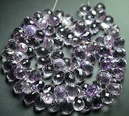Pink Amethyst briolettes naturelles 12mm : lot de pierres gemmes en goutte