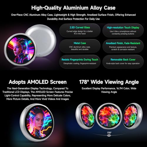 Écran ESP32-S3 tactile AMOLED rond Waveshare miniature pour IoT - 5