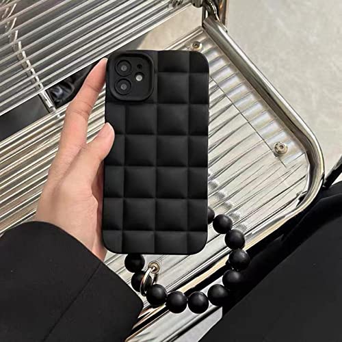 Coque iPhone 11 Pro antichoc noire et son cordon bracelet perles anti-chute