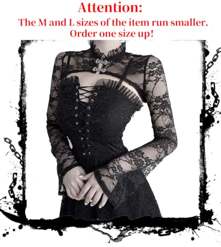 Image of Goth Shrug Black Gothic Victorian Shrugs Crop Top For Women