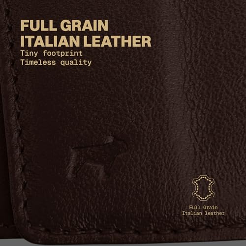 The Frenchie Co. - AirTag Speed Wallet Mini - Ultra-slim RFID blocking card holder with AirTag pocket - Minimalist front pocket wallet - Full-grain Italian leather3