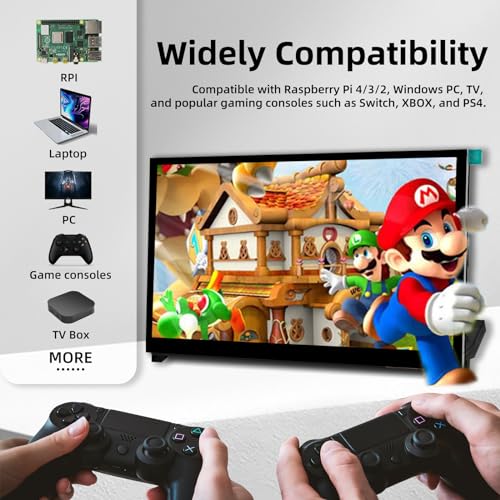 Image of Raspberry Pi Screen, 10.1 Inch Touchscreen Monitor, IPS 1024x600, Dual Built-in Speakers, HDMI Portable Monitor Compatible with Raspberry Pi 5 /4 /3 /Zero,Driver Free