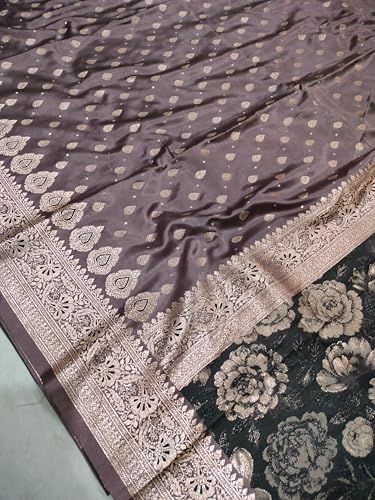 ASIAN CURVES pink banarasi silk saree in katan silk – image 3