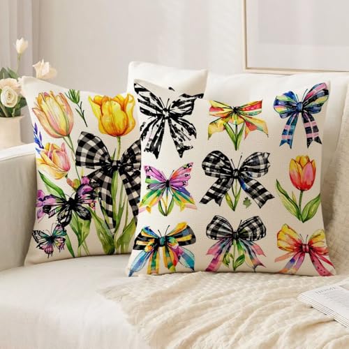 Housse coussin 75x75cm vintage en lin imperméable lot de 2