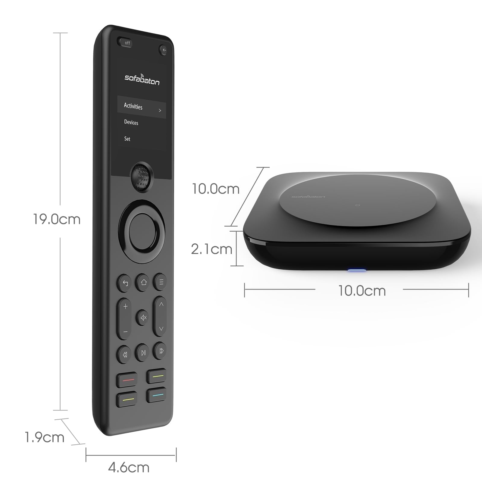 SofaBaton X1S Télécommande Universelle avec hub et Application, télécommande Universelle Intelligente Tout-en-Un avec activités Personnalisables, contrôle jusqu'à 60 appareils IR/Bluetooth/WiFi