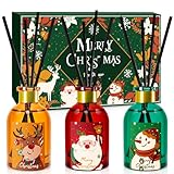 STRN Christmas Reed Diffuser, Fragrance Diffuser Festive Aromas for Home, Reed Diffuser Set with Reed Diffuser Sticks, Long-Lasting Holiday Scents 5.1fl oz (150ml) - 3 Pack