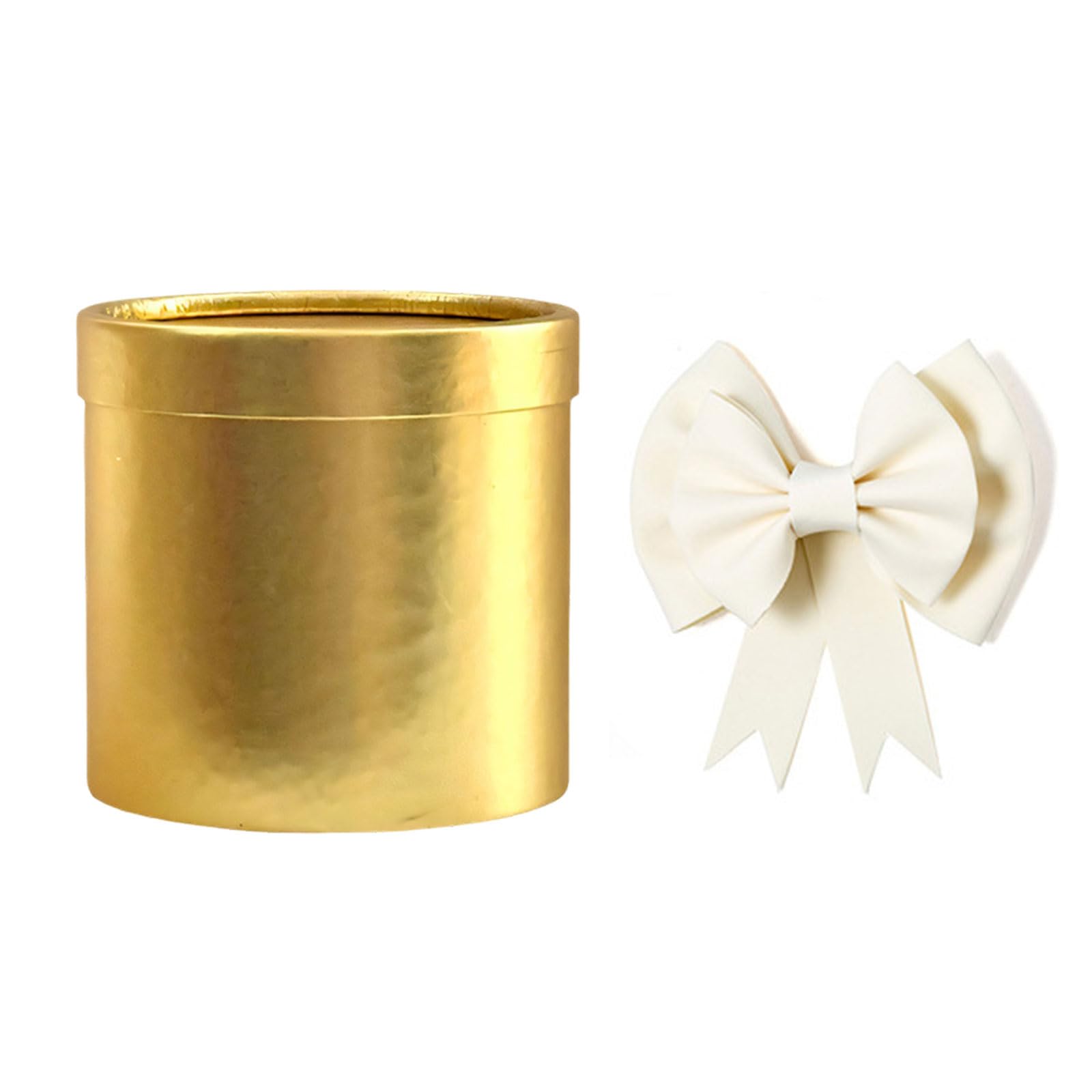 Of 1 Flowers Arrangement Bucket with Random Bows Small Round Paper for Homes Decors & Party Kind Flowers Holder with Elegant Bows Perfect
