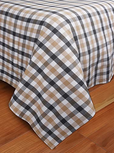 Image of AIRWILL, 200GSM Handloom Cotton Double Bedsheet with 2 Pillow Covers (Lanfranki Grey)
