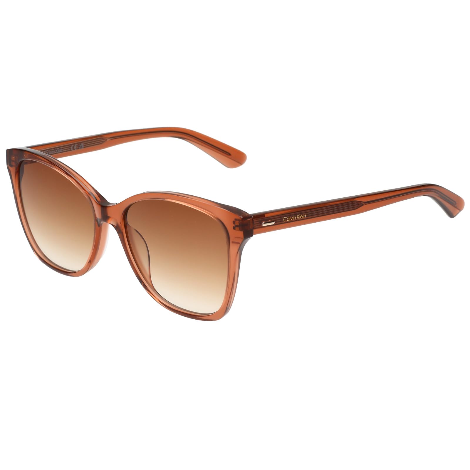 |Brown Full-rim Frame Square Sunglasses|100% UV Protected (Uv 400) Brown Lens|Women's | Medium | Ck 21529 601 55 S-image-0