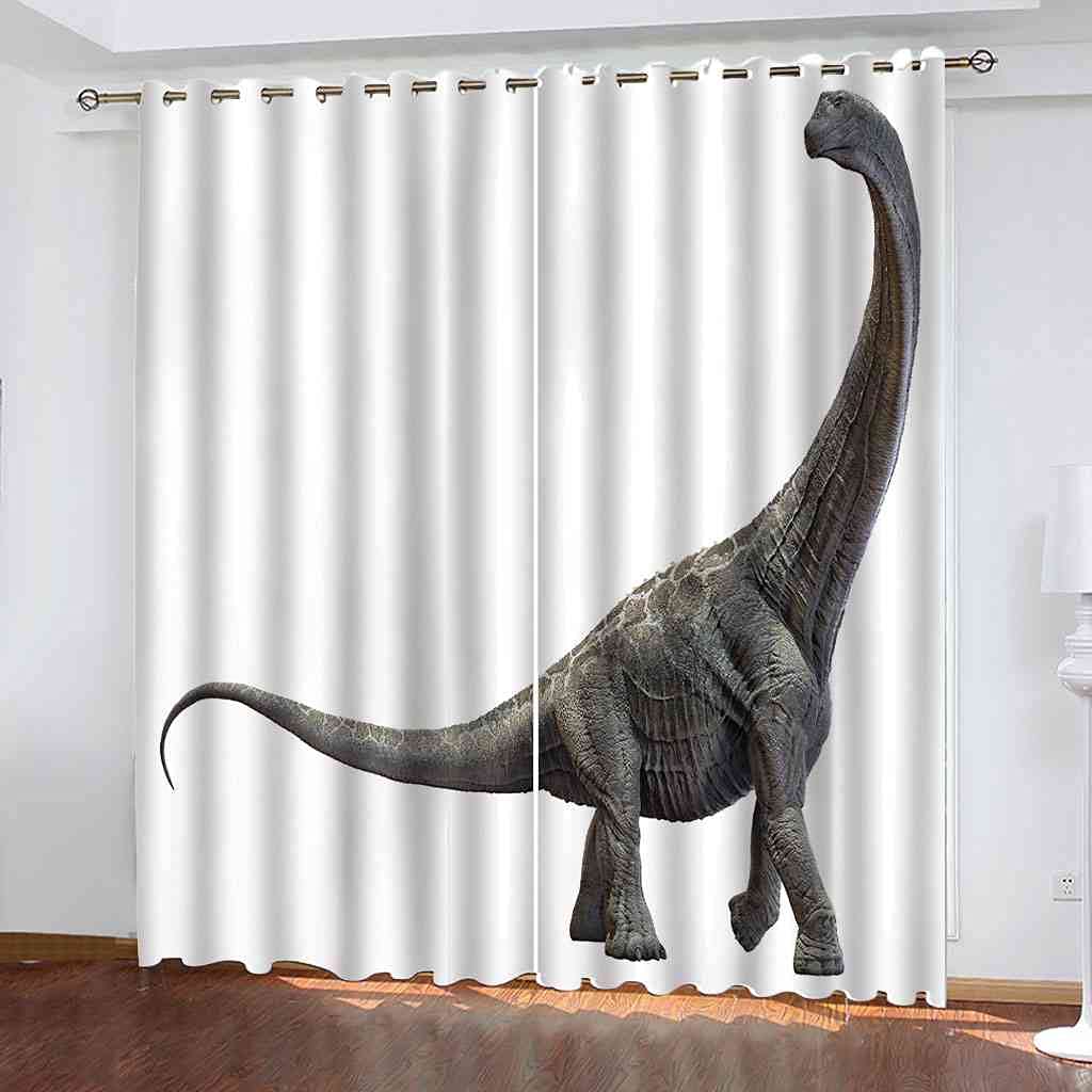 Rideaux occultants dinosaure isolant thermique et bruits pour fenêtre