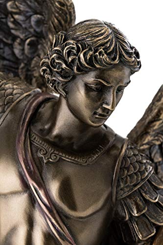 Top Collection Archangel St. Michael Statue - Michael Archangel Of Heaven Defeating Lucifer In Premium Cold-Cast Bronze - 14.5-Inch Collectible Angel Figurine #TOP4