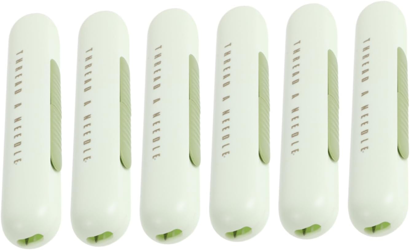 HIAKDOFT 6pcs Multifunctional Seam Ripper and Sewing Thread Remover Set for Seniors, Dual-Head Heavy Duty Seam Opener Tools with Needle Threader for Hand Sewing and Crafting (Green)