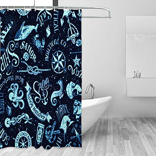 Rideau de douche marin CHEHONG en polyester imperméable 180x180 cm - 5