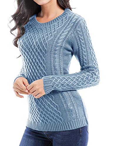 Image of v28 Women Crew Neck Knit Stretchable Elasticity Long Sleeve Sweater Jumper Pullover