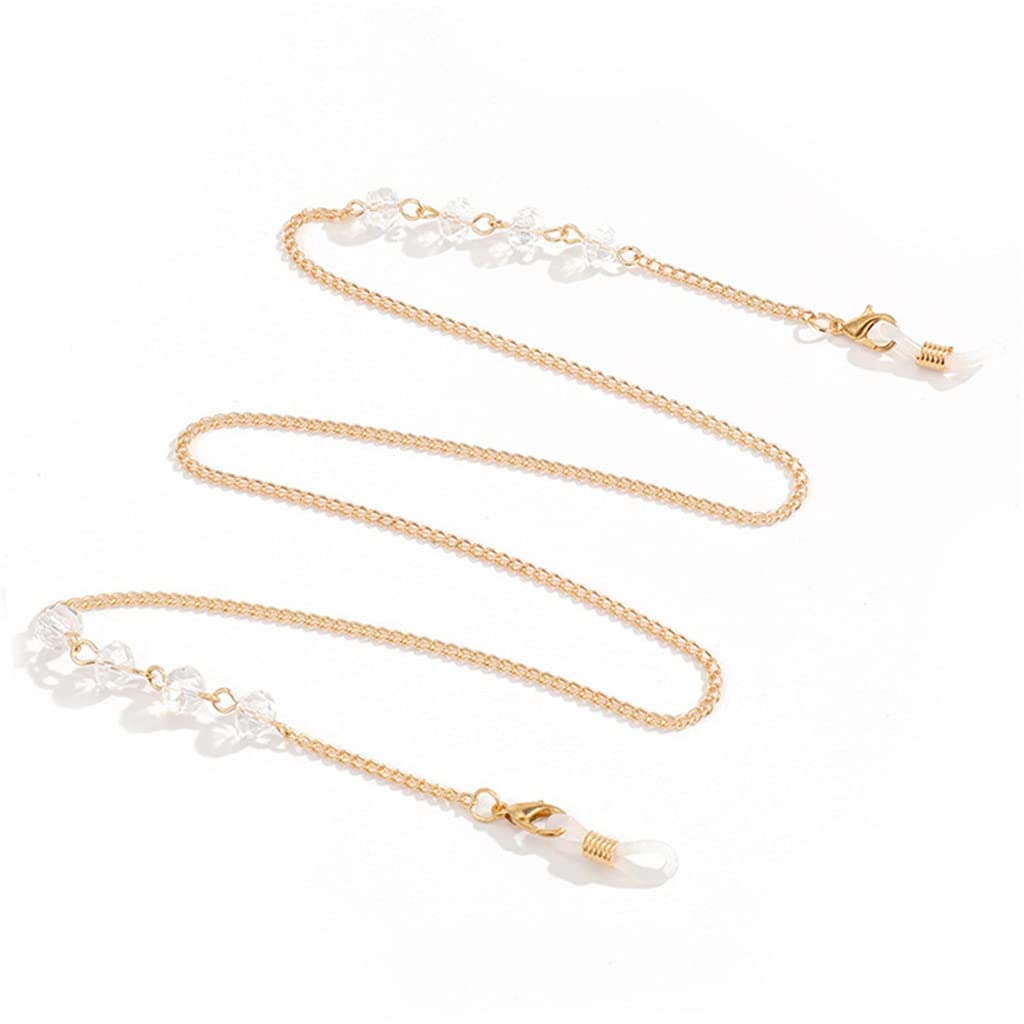 70 cm Kristallperlen Gliederkette Brillenhänger Neckalce Lesebrille Sonnenbrillenriemen Schnurhalter (Color : A, Size : 70cm) (A 70)