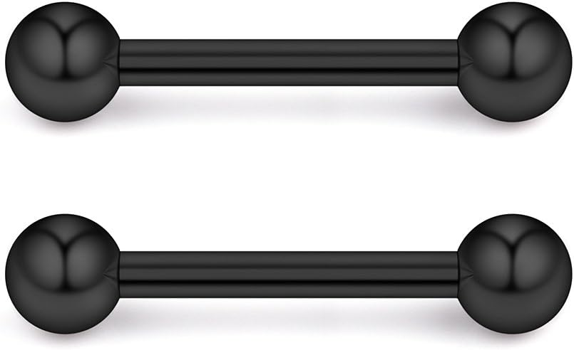 Ruifan 316L Stainless Steel Nipple PA Tongue Shield Barbell Ring Bar Body Piercing Retainer 12G 14mm 2-12PCS