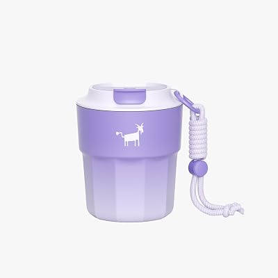 CHEERFUL GOAT Stainless Steel Coffee Mug – Ceramic Lined Travel Insulated Tumbler with Ceramic Liner, with lid, 10oz Leak Proof Cup for Hot and Cold Water Coffee at Home, Office (Purple, 290ml)