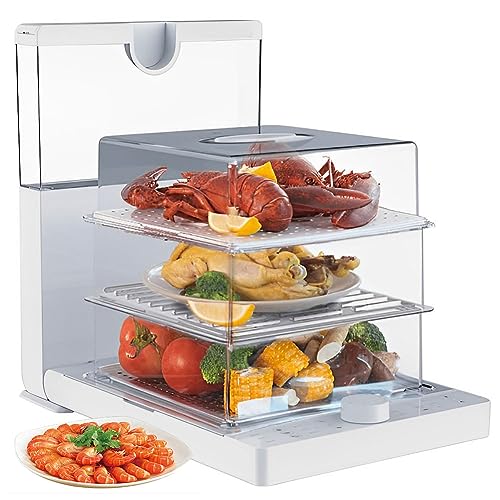 QUTBAG Vaporiera elettrica a 3 Livelli, vaporiera per Carne e