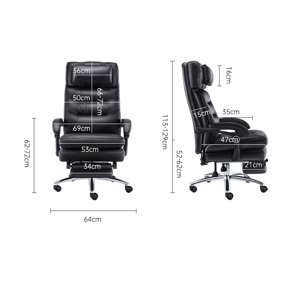 Ergonomiczne krzesło biurowe Luksusowy skórzany fotel biurowy, ergonomiczny, odchylany fotel komputerowy dla szefów, najwyższy komfort podczas długich godzin pracy Krzesło biurowe