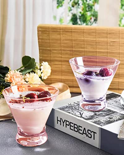 Physkoa Colored Martini Glasses Set Of 6, Colorful Cocktail Glasses,Margarita Glass,Short Tumblers,Cosmo,Espresso Martini,Coupe Glasses, Drinkware For Wedding,Birthday,Housewarming,Party 8Oz #TOP4