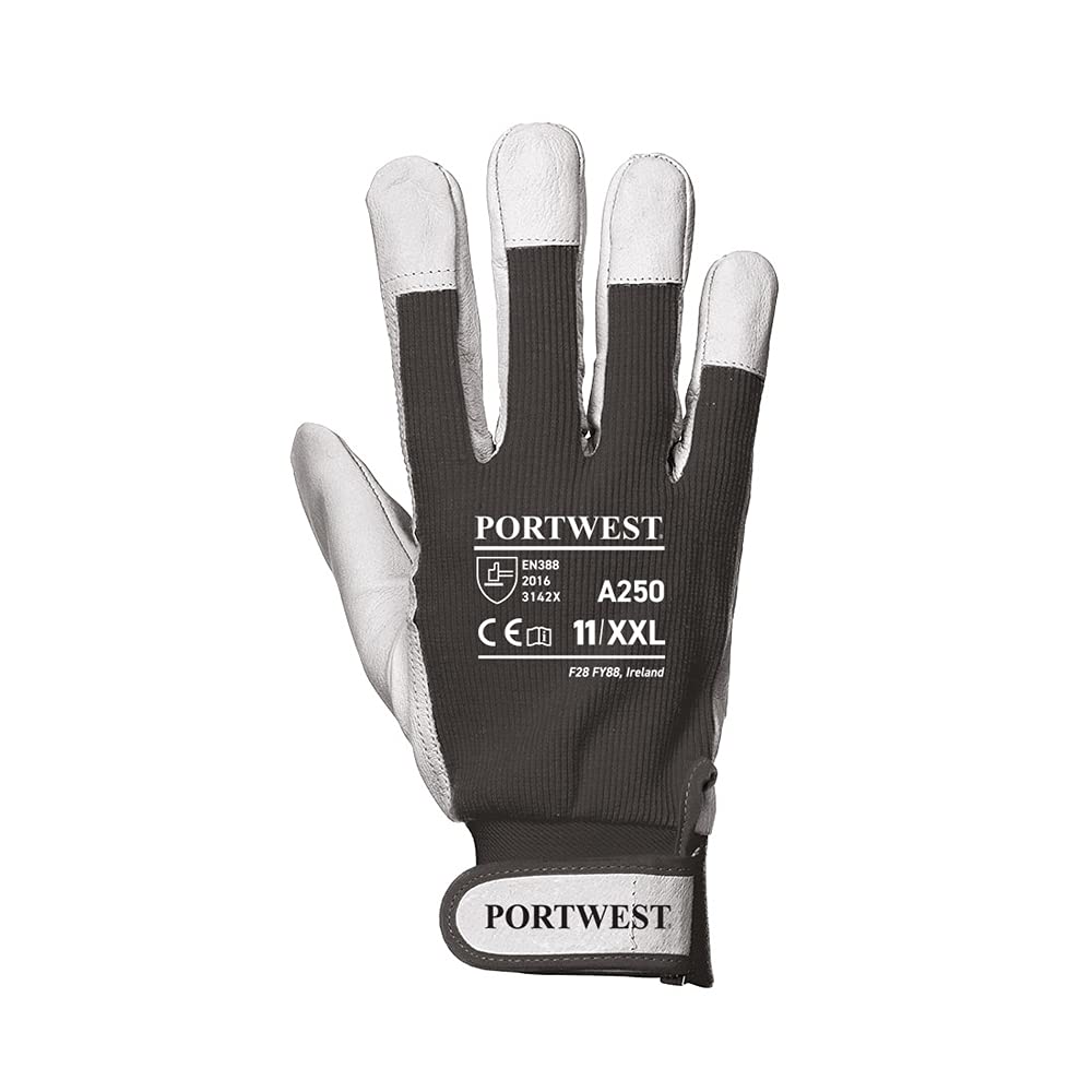 Portwest A250 Goat Grain Leather Tergsus Glove Black, XX-Large, XXL - Image 2